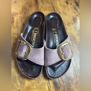 Birkenstock Madrid Big Buckle Oiled Leather Size 41 in Lavender